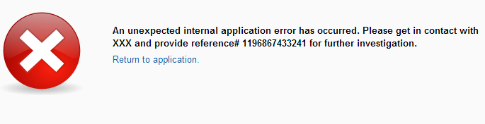 Internal APEX error