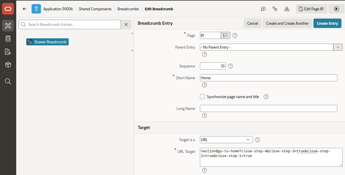Creating First Breadcrumb Entry