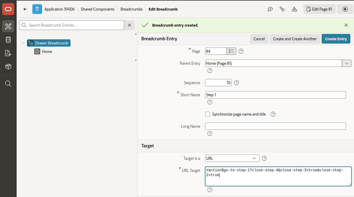 Creating Another Breadcrumb Entry